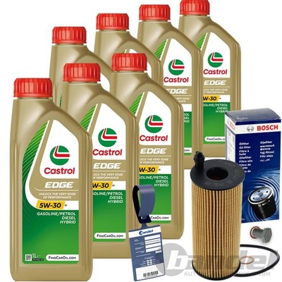 BOSCH ÖLFILTER+CASTROL 5W30 passend für BMW 3er F30 31 5er F10 F07 X3 F25 X5 F15