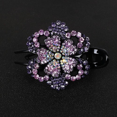 Women Crystal Rhinestone Hairpin Hair Clips Hair Claw Fashion Hair Accessories - Picture 6 of 21