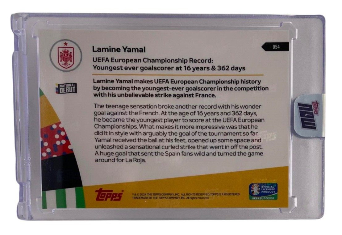 Lamine Yamal - 2024 TOPPS NOW #54-Youngest ever goalscorer EURO Rookie SPAIN view 2