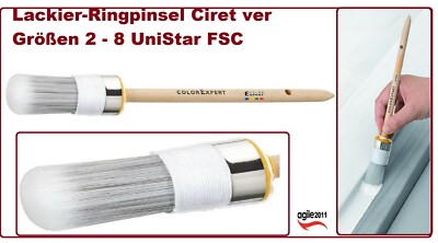 Lackier-Ringpinsel Ciret ver Größen 2 - 8  UniStar FSC Borstenlänge 63 - 76 mm 