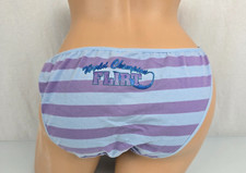 Vintage Delicates Low Rise String Bikini Panties World Champion Flirt Stripe XL