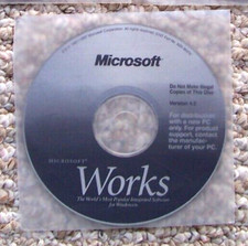 Microsoft Works Version 4.5 PC Software Disc Only