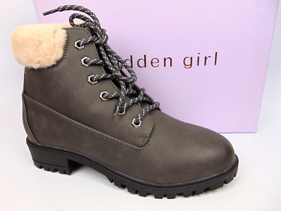 Madden Girl Womens Frannkie Closed Toe Ankle Fashion Boots, Size 7.5 Gray, NEW