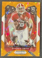 Devonta Smith 2021 Panini Prizm Draft Picks All Americans Orange Ice Rookie #186