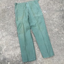 Rare Vintage 60s Adult Size Vietnam War Chino Green Kahki Military Army Pants 36