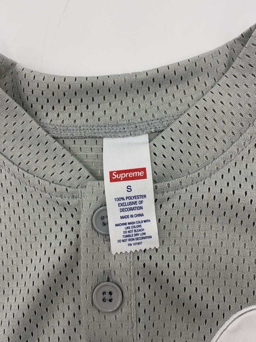 Supreme T Shirt S Polyester Gray LOGO BASEBALL HENLEY Used Supreme T Shirt S Polyester Gray LOGO BASEBALL HENLEY Used