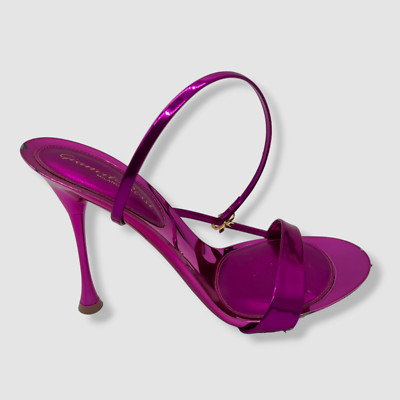 $995 Gianvito Rossi Women's Pink Spice Ribbon Slip-On Sandal Shoes Size 37.5