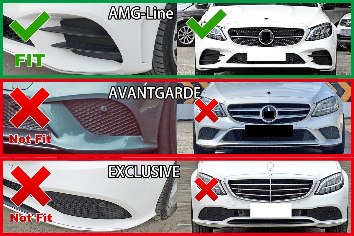 Mercedes-Benz Ｃ CLASS チョロQ Front Bumper Lower Side Grille Trim For Benz C-Class AMG-Line W205