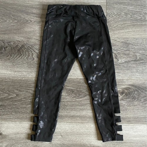 Fair Cond. Justice Girls Animal Print Leggings W/ Cut Outs-Black-Size 6 - Picture 5 of 6