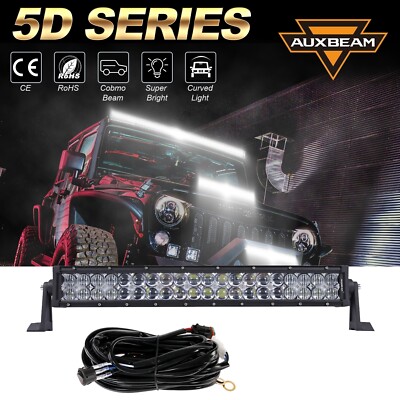 AUXBEAM 5D 22in 120W LED Light Bar Spot Flood Beam Off-Road Driving Car Truck