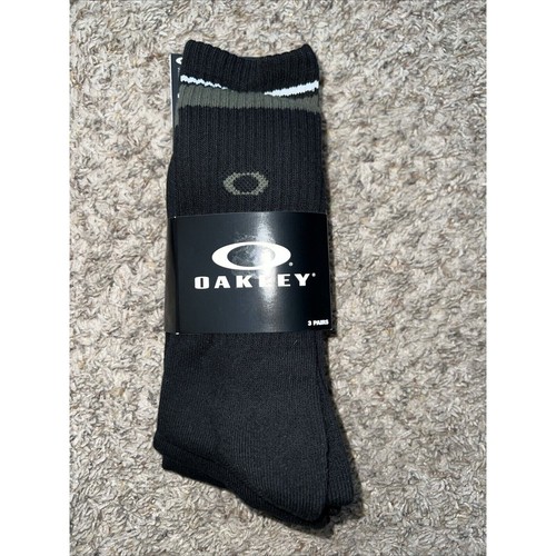 OAKLEY ESSENTIAL SOCKS MEN'S BLACK 900271 LARGE (3 PACK) NWT 10-13