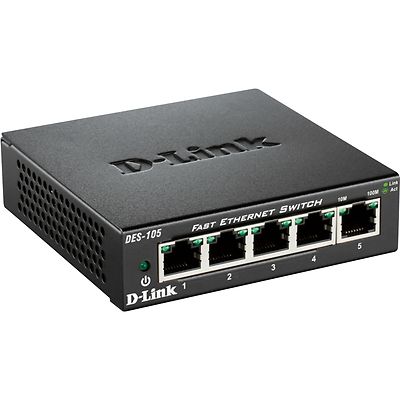 D-Link DES-105, Switch, schwarz