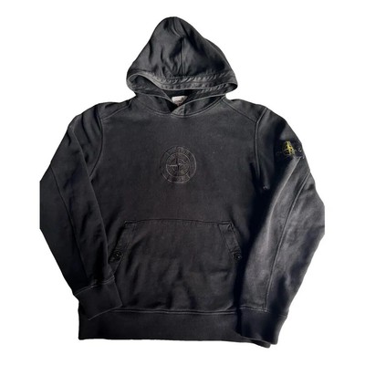 Купить supreme x stone island hoodie black size l fw23