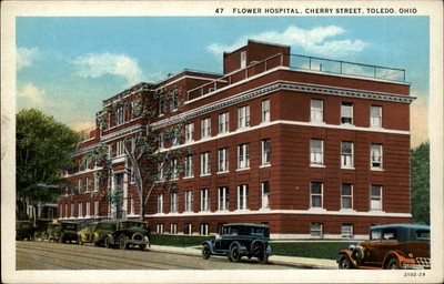 Flower Hospital Cherry Street Toledo Ohio Antique Cars 1920s Vintage Postcard Ebay
