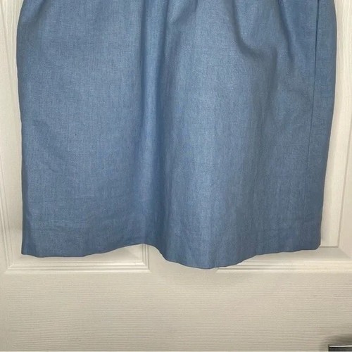 J Crew Linen-Cotton Blend City Skirt in Blue Summer Preppy Lightweight 00 - Picture 6 of 12
