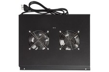 MODULO 2 VENTOLE A SOFFITTO CON TERMOSTATO COLORE NERO PER ARMADI 22/42U PROFOND