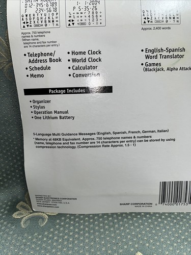 Vintage SHARP YO-P5 Personal Organizer Spanish English Translator & Games - Picture 8 of 10