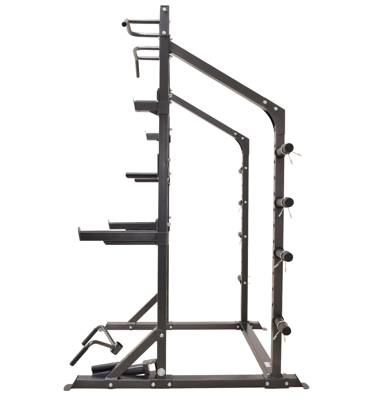 Half Squat Rack with ChinUp, Dips TBar Row Convenient Plate & Bar