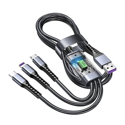 New 3 In 1 USB 100W Fast Charging Cable For Android and iPhone Type C Micro IOS - Picture 6 of 6