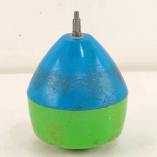 Mattel Wizzzer Spinning Top Toy Standard Green Blue 1969 No Tip Wheel Vintage