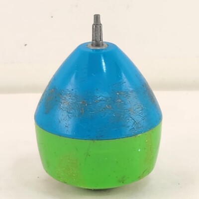 Mattel Wizzzer Spinning Top Toy Standard Green Blue 1969 No Tip Wheel  Vintage