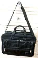 Computer Laptop Bag Briefcase Zippered Black 16.5" wide x 12" tall x 7" deep