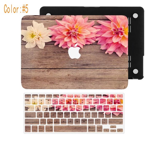 2in1 Wood Pattern Rubberized Hard Cut Out Case Key Cover For New Macbook Air Pro - Picture 15 of 30