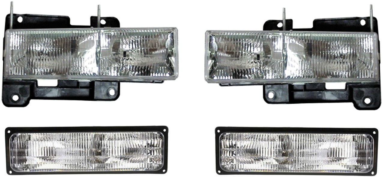 1967-1968 Chevy C10 Truck Front Turn Signal Lights - Left & Right Amber Lens Pair