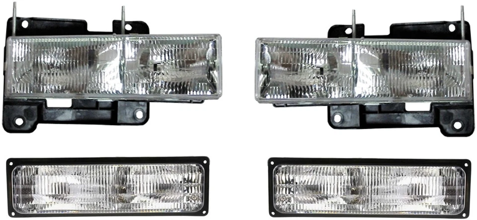 Headlights For Chevy GMC Truck 1995 1996 1997 1998 Tail Lights Boards Signals - Image 2 of 4