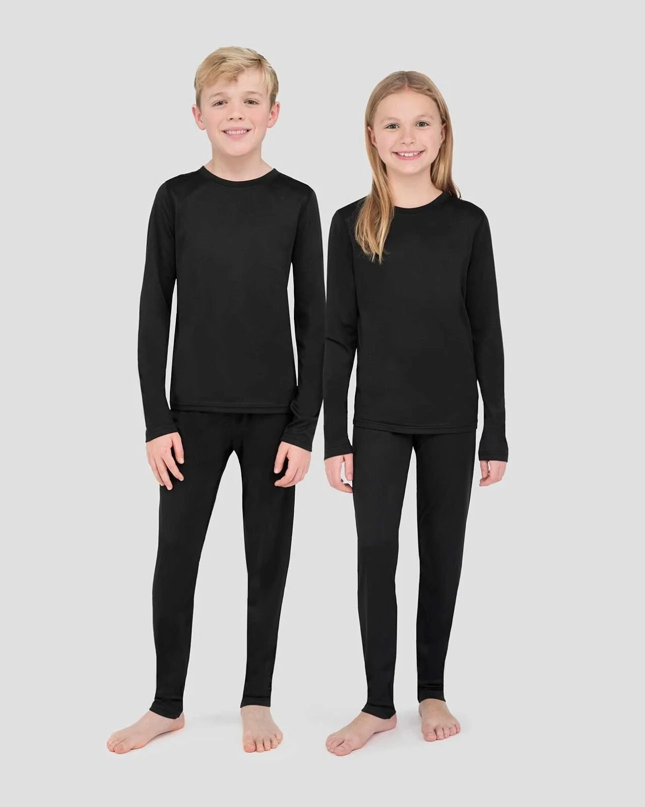 Kids' TERRAMAR 2.0 Midweight Thermal Baselayer 2-Piece Set - BLACK #W9579
