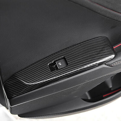 2Pcs Carbon Fiber Window Lift Switch Button Panel Cover For Honda S2000 2000-09