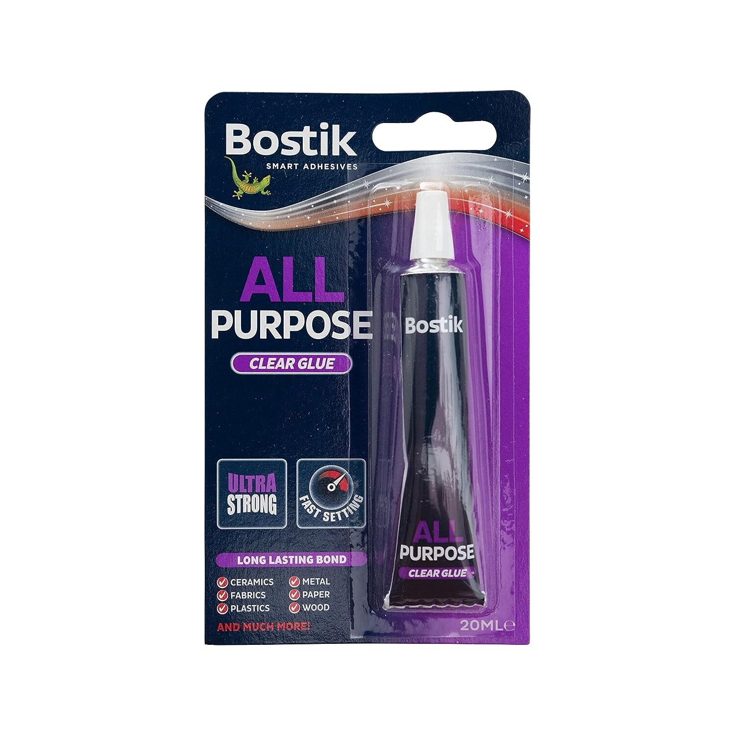 Bostik All Purpose Clear Glue 20ml Ultra Strong Fast Setting Adhesive