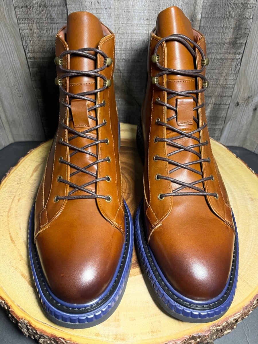Zanzara Platform Leather Lace-up vamp Cognac Men Dress  display picture 2