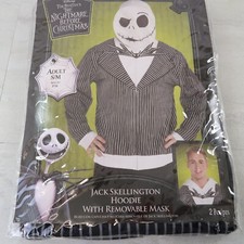 Nightmare Before Christmas Jack Skellington Zip Up Over Face Jacket Hoodie Large