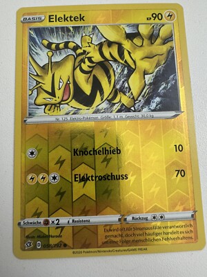 Pokemon Karte Elektek 058/192 Clash der Rebellen Reverse Holo