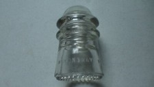 Vintage Hemingray #9 Beaded Clear Glass Insulator ; Made in USA 12-48