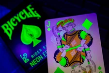 Bicycle NEON Edition Playing Cards GREEN UV_GLOW Deck | By: Card-Addiction.com