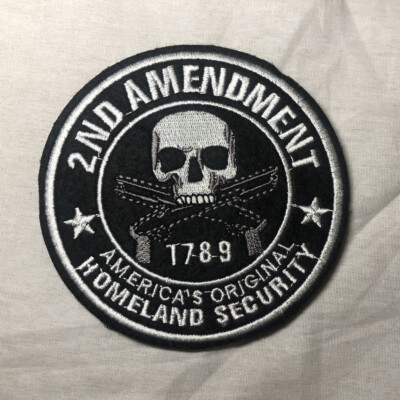 2nd Amendment Skull Round Patch (Iron On Sew On) New In Package