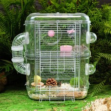 DIY Castle Gorgeous Hamster Transparent Gerbil Mouse Cage Animal Play Home