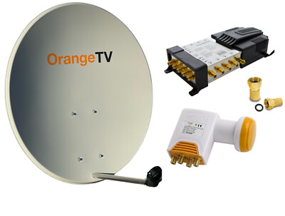Multischalter Sat-Anlage für 8 Teilnehmer 1 Satellit 80cm 5-8 HD Quattro LNB 4K