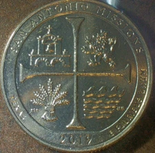 UNITED STATES-2019 "D" CLAD QUARTER-.25c-"SAN ANTONIO MISSIONS" KM#703 UNC/AU