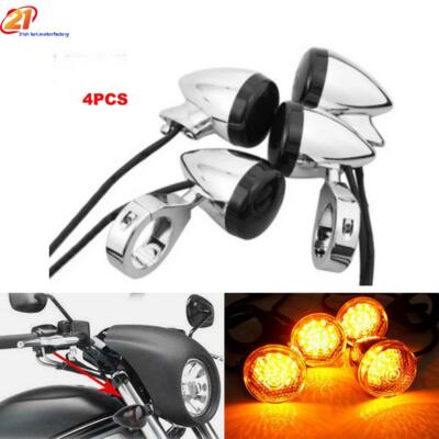 Harley Sportster Turn Signals TSUNG Bullet LED Turn Signal Light Motorcycle Front Rear Indicator Small Blinker Universal Compatible With Harley Davidson Honda Cruiser Iron Softail Dyna Turn Signals