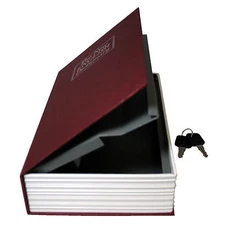 Red Creative Key Lock Dictionary Book Hidden Safe Hide Gun Cash Stuff - Small