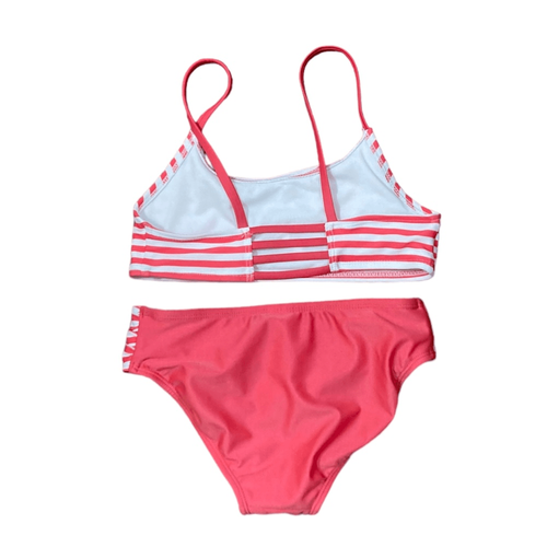 Art Class Pink And White Stripe 2 Piece Bathing Suit, Size S (6/6X), NWOT - Picture 2 of 4