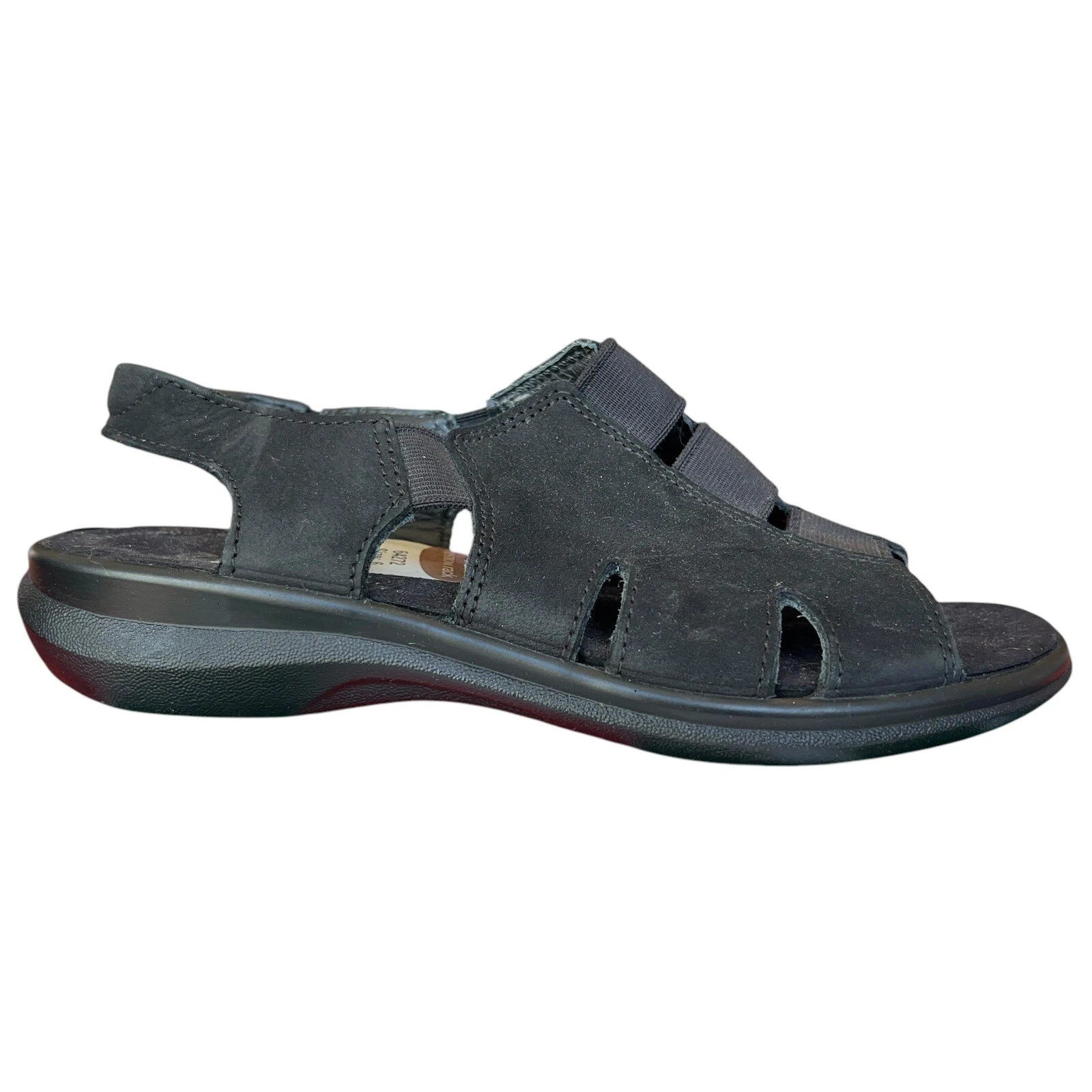 Scarpe sandalo donna Ecco nere in pelle con cinturino comode slingback 37 US 6 6 5