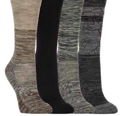 4 Pairs Kirkland Signature Women Ladies Extra Fine Merino Wool Blend Crew Socks 