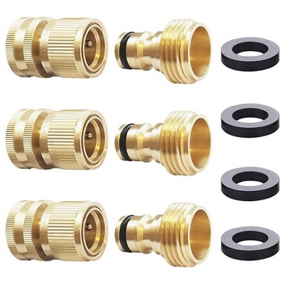 Conector Rapido De Laton Para Manguera De Jardin 3/4 GHT Pack De 3 Pro