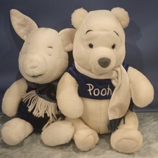 Disney Store Winnie the Pooh Piglet Winter Holiday Plush Bundle 12  
