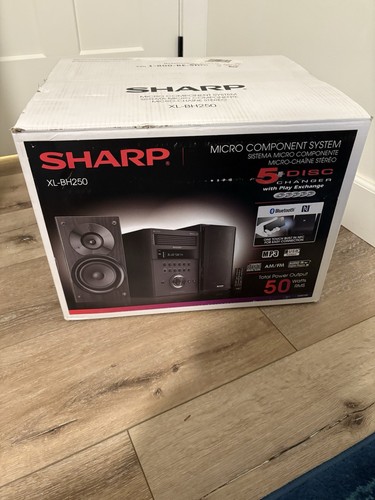 Sharp XL-BH250 Micro Shelf Executive Speaker System 5-Disc AM FM + Bluetooth