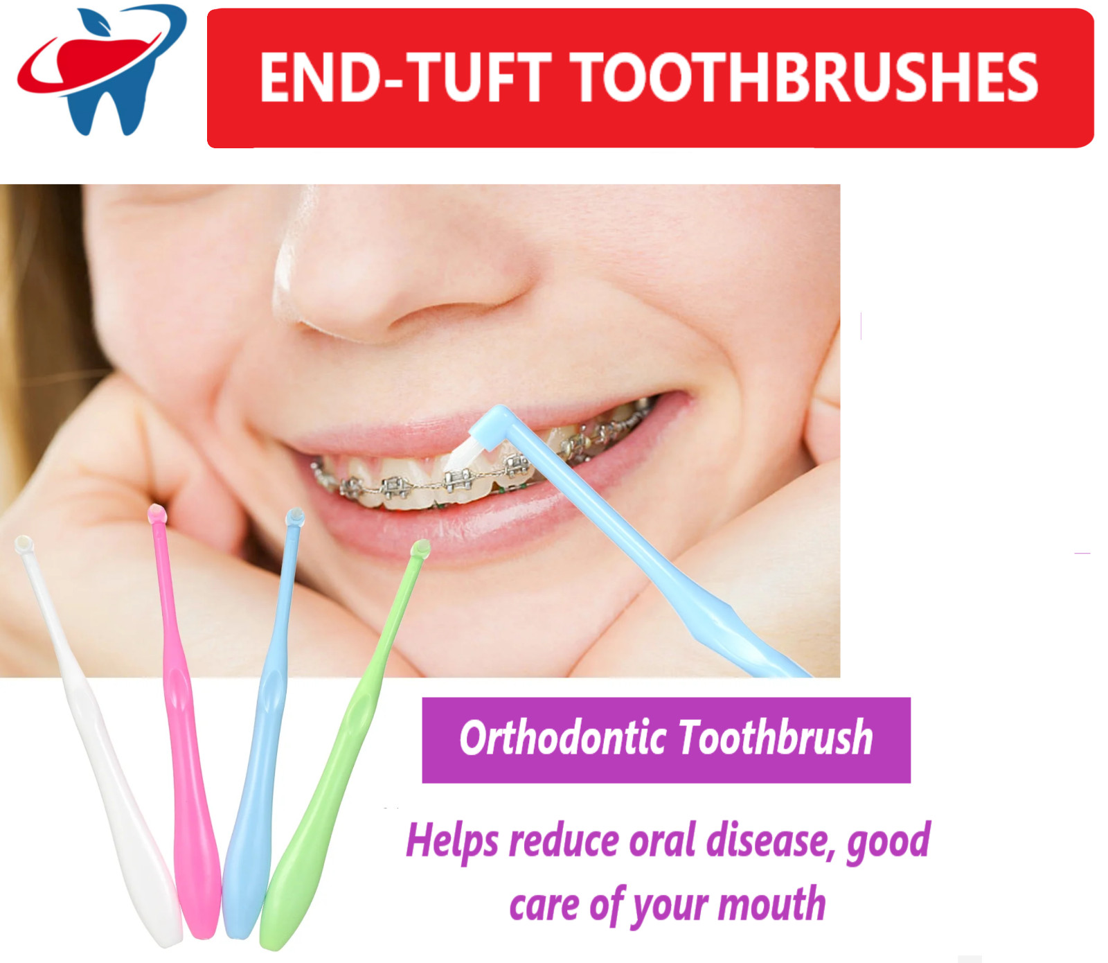 5/Pk END-TUFTED SPECIALTY TOOTHBRUSH (Soft), Assorted Colors, Postsurgical Care